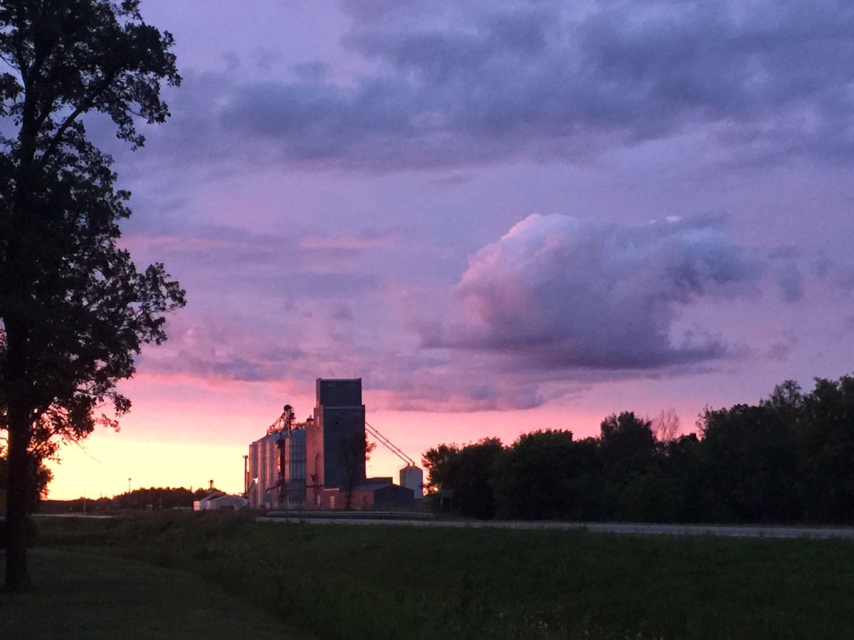 Red, Yellow, Blue over Building